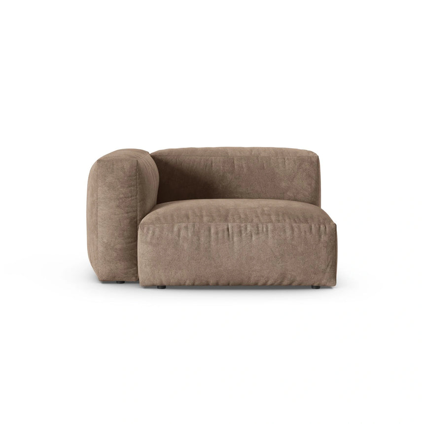 Martina Modulares Sofa Sitzelement, Linke Seite, Sitztiefe 90 cm, aus Samt in Dunkelbeige (Vogue 3), 120x120 cm von Micadoni – Bild 1