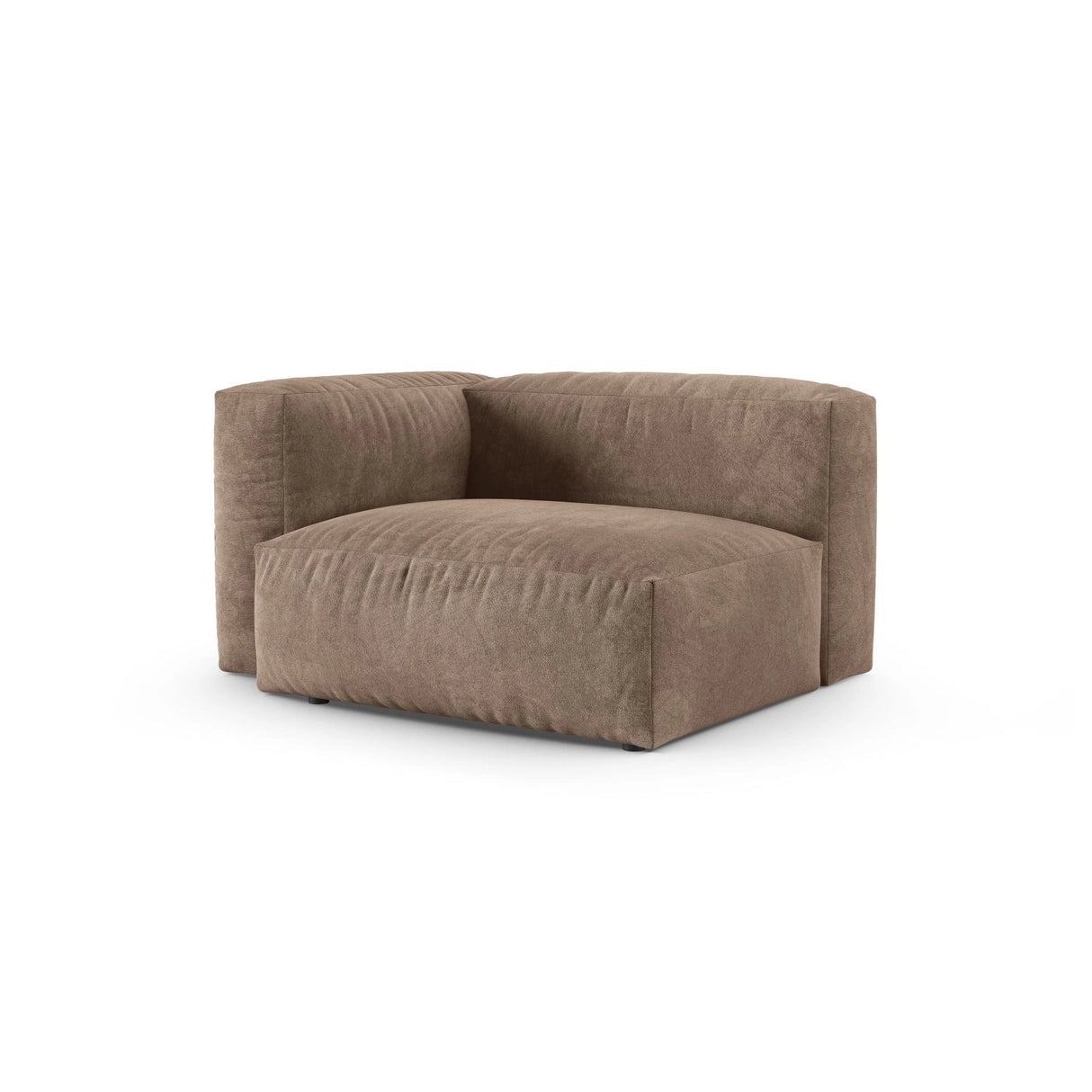 Martina Modulares Sofa Sitzelement, Linke Seite, Sitztiefe 90 cm, aus Samt in Dunkelbeige (Vogue 3), 120x120 cm von Micadoni – Bild 3