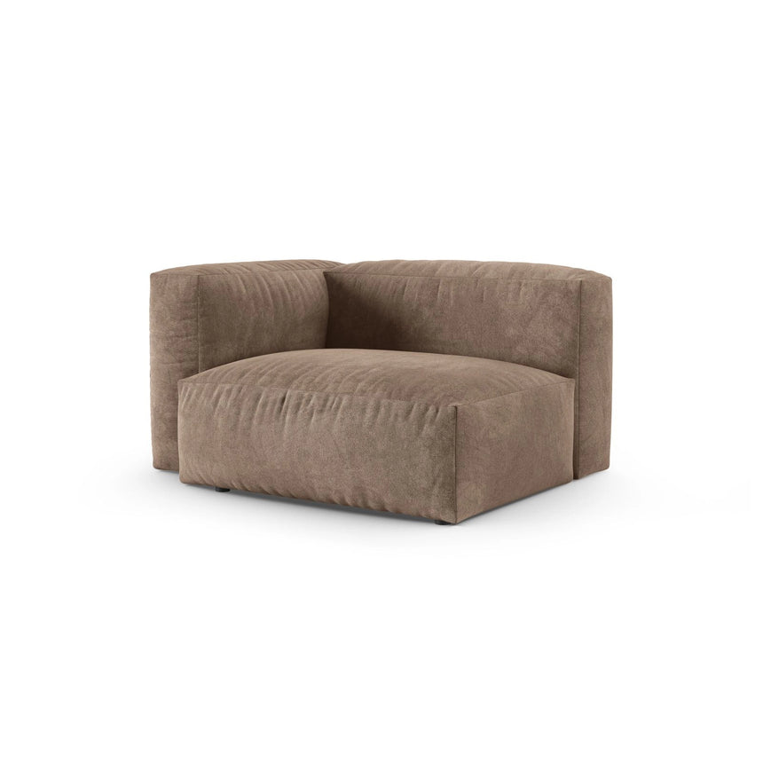 Martina Modulares Sofa Sitzelement, Linke Seite, Sitztiefe 90 cm, aus Samt in Dunkelbeige (Vogue 3), 120x120 cm von Micadoni – Bild 3