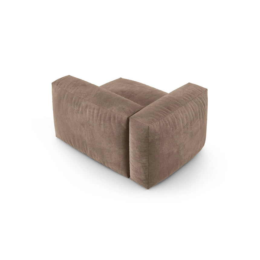 Martina Modulares Sofa Sitzelement, Linke Seite, Sitztiefe 90 cm, aus Samt in Dunkelbeige (Vogue 3), 120x120 cm von Micadoni – Bild 4