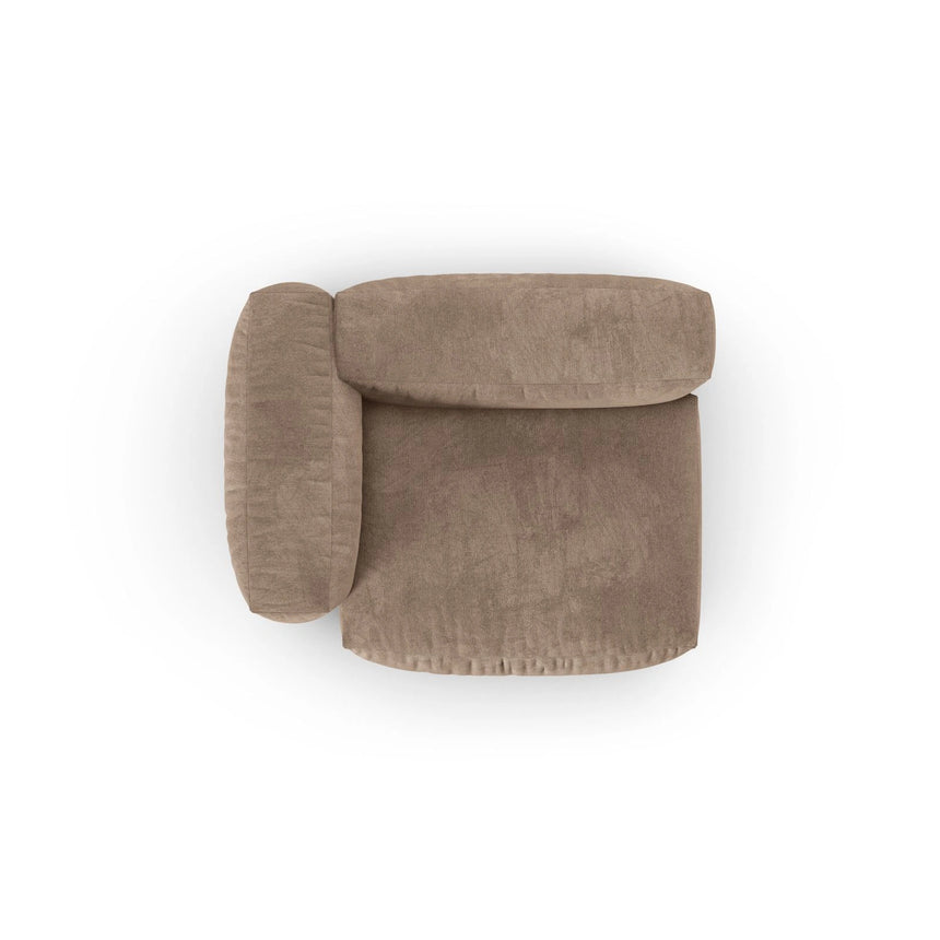 Martina Modulares Sofa Sitzelement, Linke Seite, Sitztiefe 90 cm, aus Samt in Dunkelbeige (Vogue 3), 120x120 cm von Micadoni – Bild 5