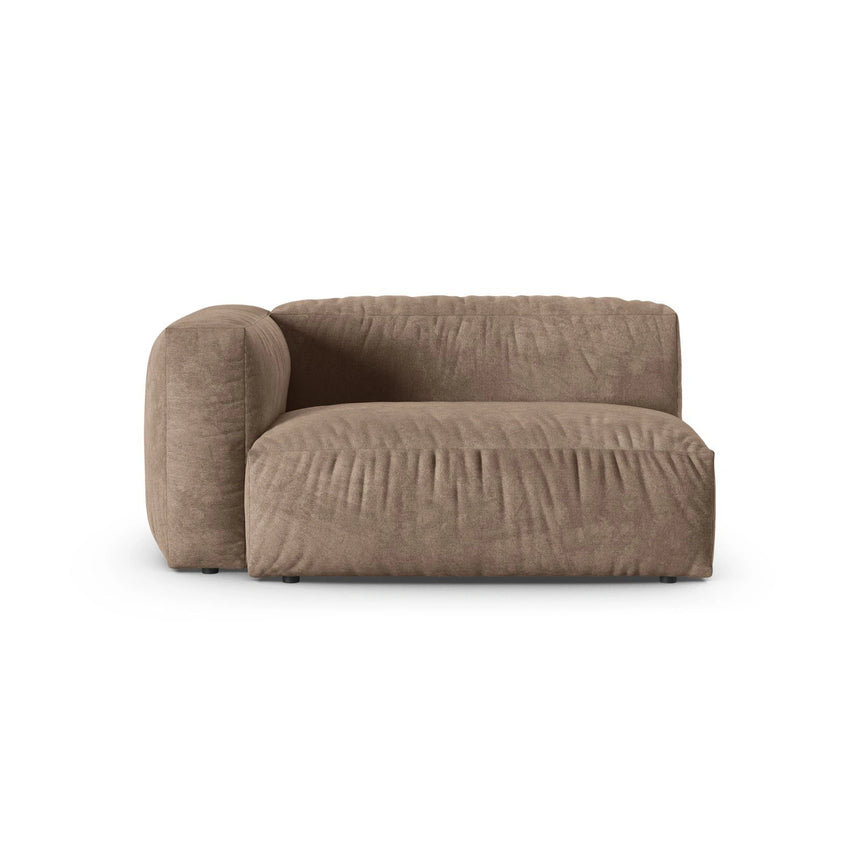 Martina Modulares Sofa Sitzelement, Linke Seite, Sitztiefe 90 cm, aus Samt in Dunkelbeige (Vogue 3), 160x120 cm von Micadoni – Bild 1