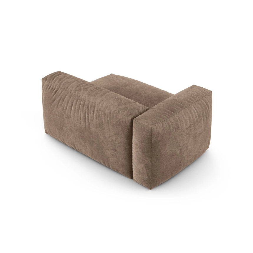 Martina Modulares Sofa Sitzelement, Linke Seite, Sitztiefe 90 cm, aus Samt in Dunkelbeige (Vogue 3), 160x120 cm von Micadoni – Bild 4