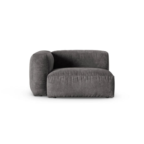 Martina Modulares Sofa Sitzelement, Linke Seite, Sitztiefe 90 cm, aus Samt in Grau (Vogue 15), 120x120 cm von Micadoni – Bild 1
