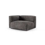 Martina Modulares Sofa Sitzelement, Linke Seite, Sitztiefe 90 cm, aus Samt in Grau (Vogue 15), 120x120 cm von Micadoni – Bild 3
