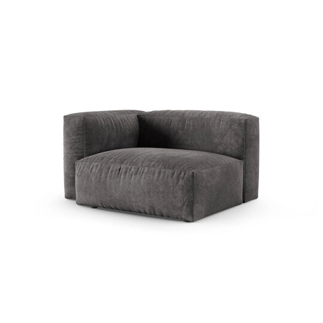 Martina Modulares Sofa Sitzelement, Linke Seite, Sitztiefe 90 cm, aus Samt in Grau (Vogue 15), 120x120 cm von Micadoni – Bild 3