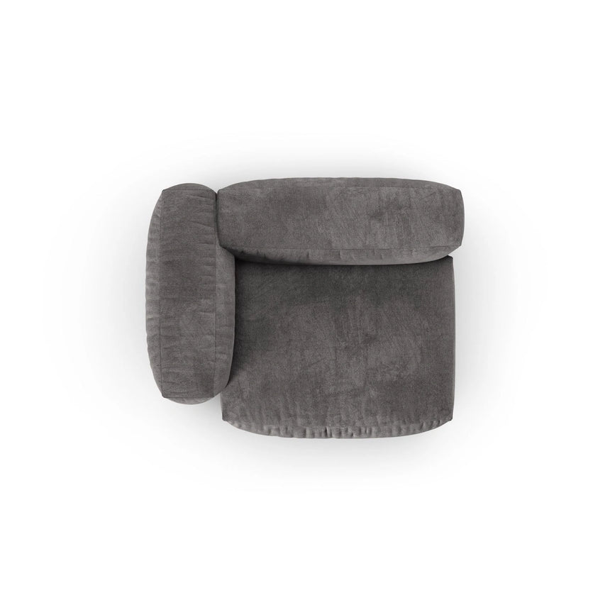 Martina Modulares Sofa Sitzelement, Linke Seite, Sitztiefe 90 cm, aus Samt in Grau (Vogue 15), 120x120 cm von Micadoni – Bild 5