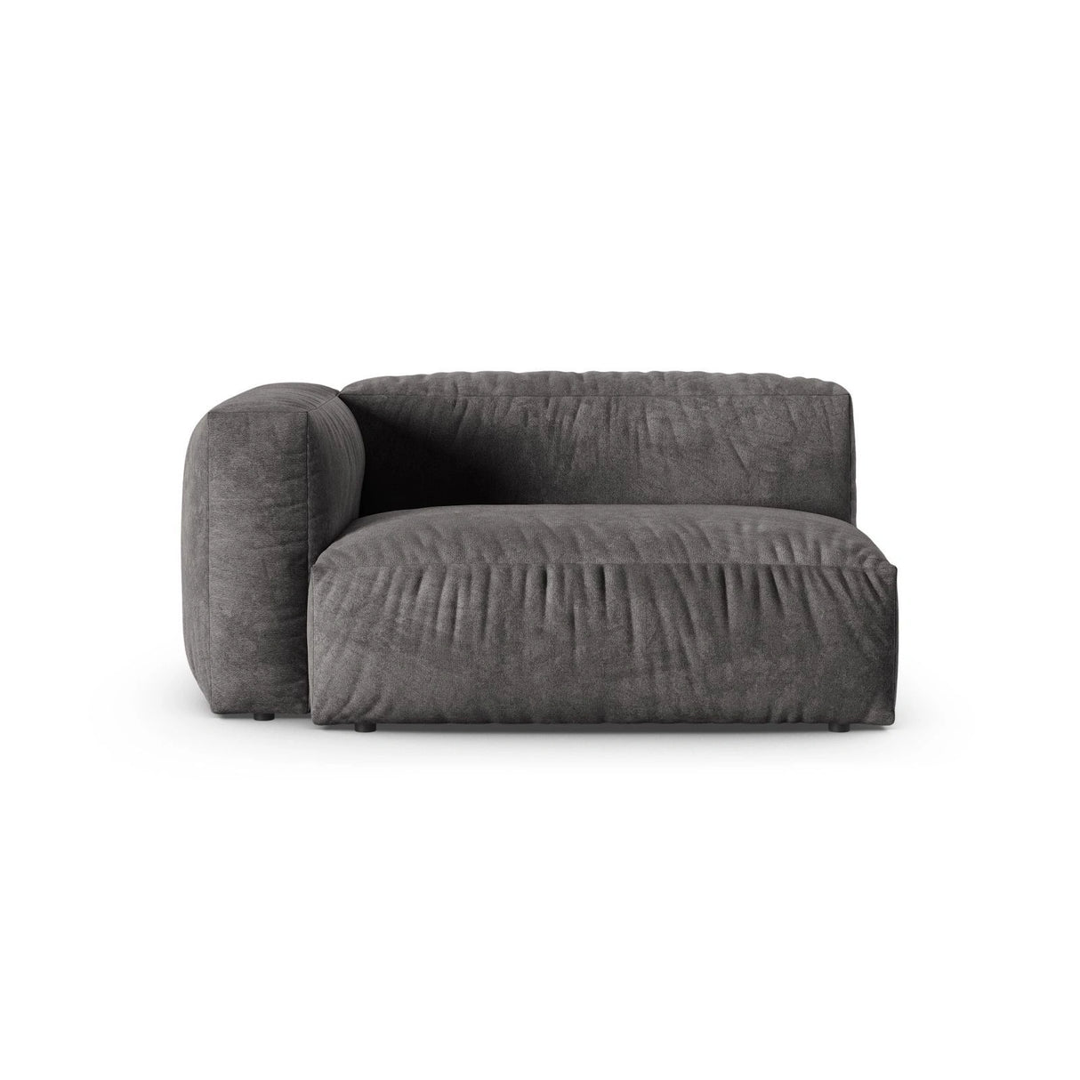 Martina Modulares Sofa Sitzelement, Linke Seite, Sitztiefe 90 cm, aus Samt in Grau (Vogue 15), 160x120 cm von Micadoni – Bild 1