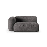 Martina Modulares Sofa Sitzelement, Linke Seite, Sitztiefe 90 cm, aus Samt in Grau (Vogue 15), 160x120 cm von Micadoni – Bild 1