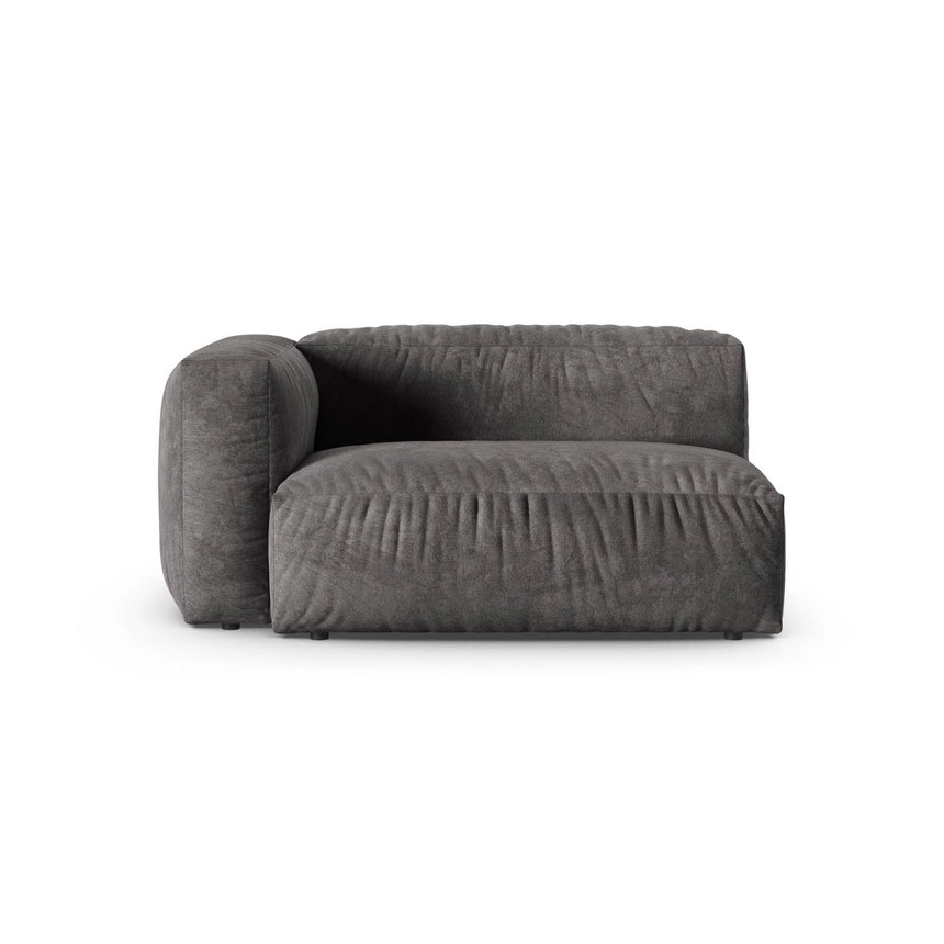 Martina Modulares Sofa Sitzelement, Linke Seite, Sitztiefe 90 cm, aus Samt in Grau (Vogue 15), 160x120 cm von Micadoni – Bild 1