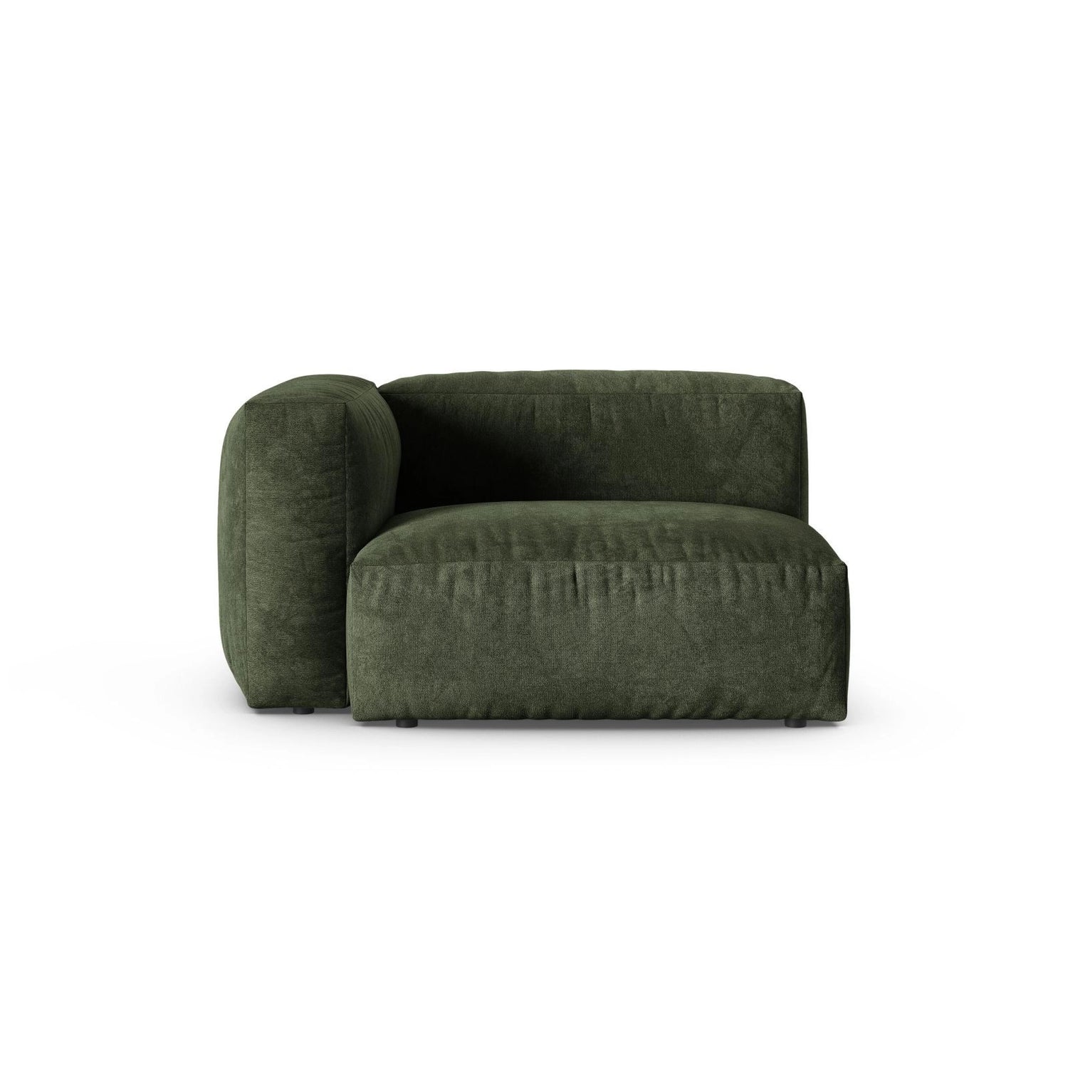 Martina Modulares Sofa Sitzelement, Linke Seite, Sitztiefe 90 cm, aus Samt in Grün (Vogue 11), 120x120 cm von Micadoni – Bild 1