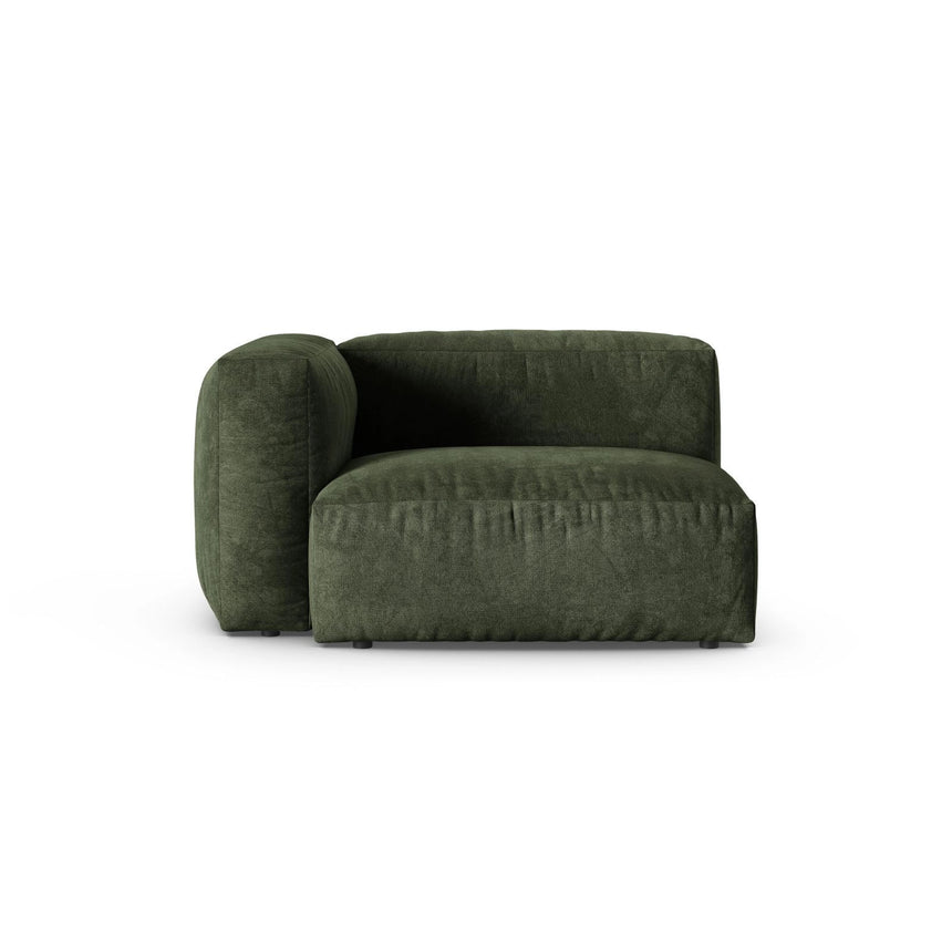 Martina Modulares Sofa Sitzelement, Linke Seite, Sitztiefe 90 cm, aus Samt in Grün (Vogue 11), 120x120 cm von Micadoni – Bild 1