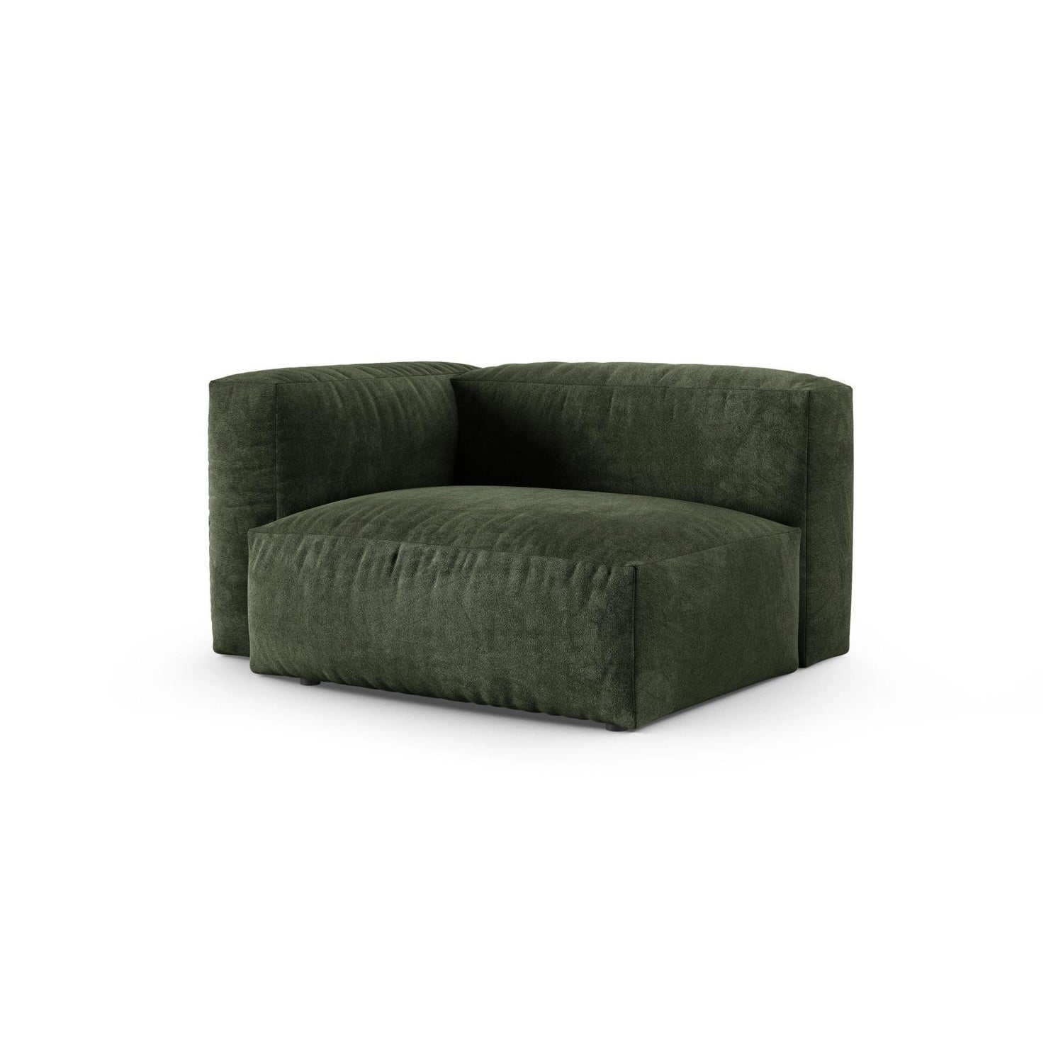 Martina Modulares Sofa Sitzelement, Linke Seite, Sitztiefe 90 cm, aus Samt in Grün (Vogue 11), 120x120 cm von Micadoni – Bild 3