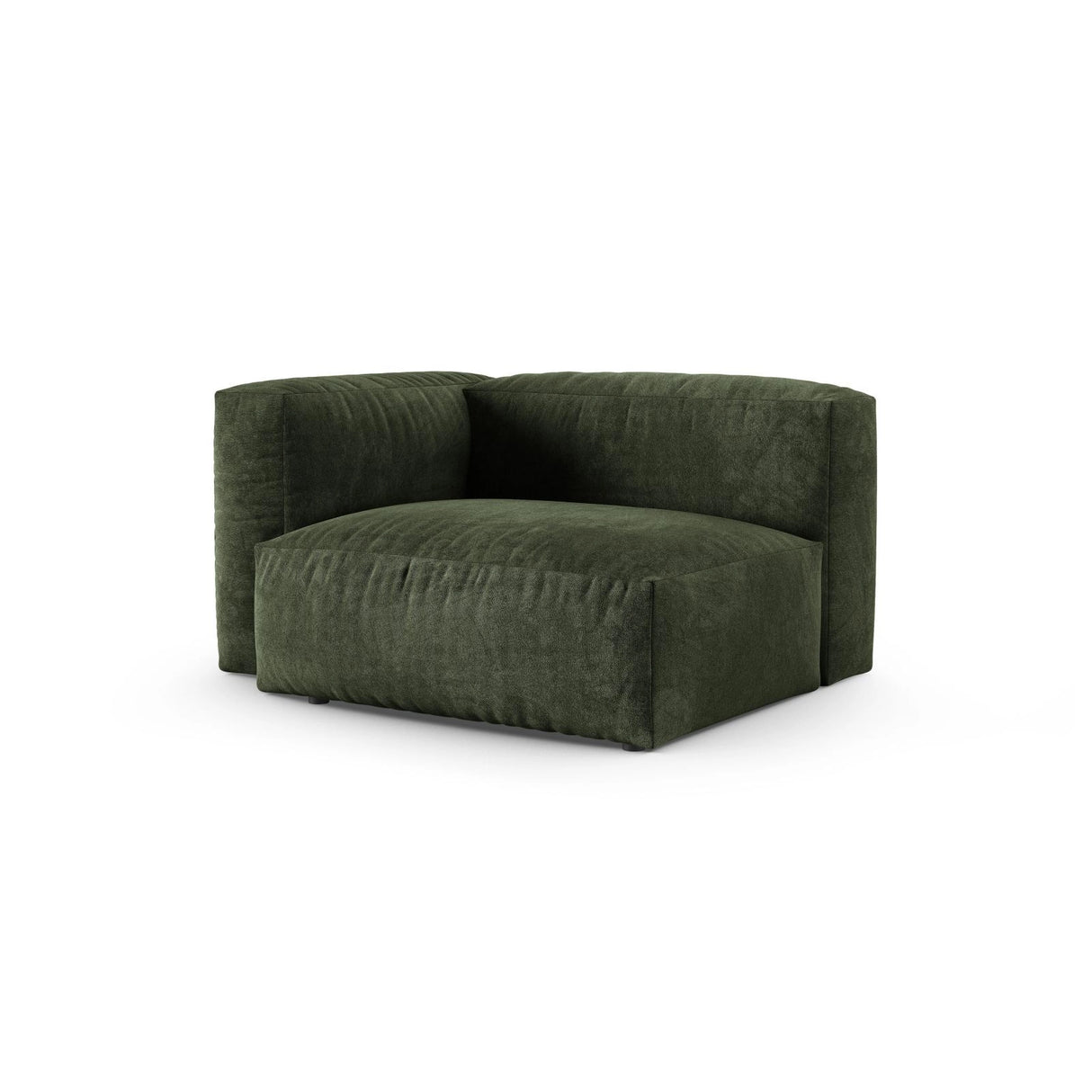 Martina Modulares Sofa Sitzelement, Linke Seite, Sitztiefe 90 cm, aus Samt in Grün (Vogue 11), 120x120 cm von Micadoni – Bild 3
