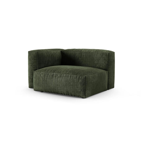 Martina Modulares Sofa Sitzelement, Linke Seite, Sitztiefe 90 cm, aus Samt in Grün (Vogue 11), 120x120 cm von Micadoni – Bild 3
