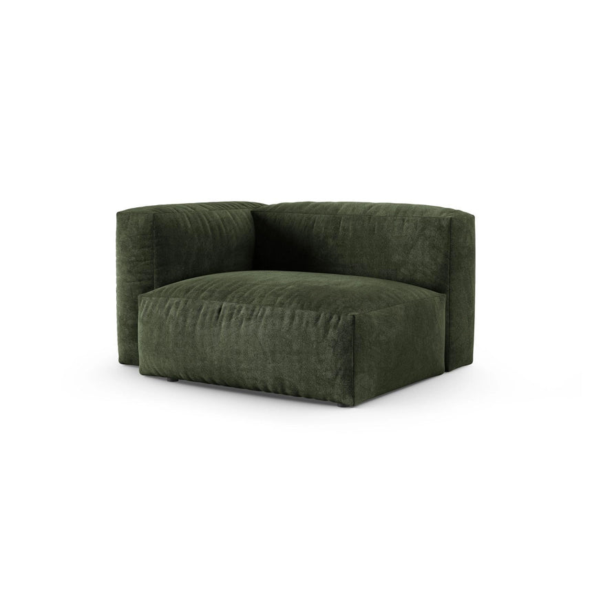 Martina Modulares Sofa Sitzelement, Linke Seite, Sitztiefe 90 cm, aus Samt in Grün (Vogue 11), 120x120 cm von Micadoni – Bild 3