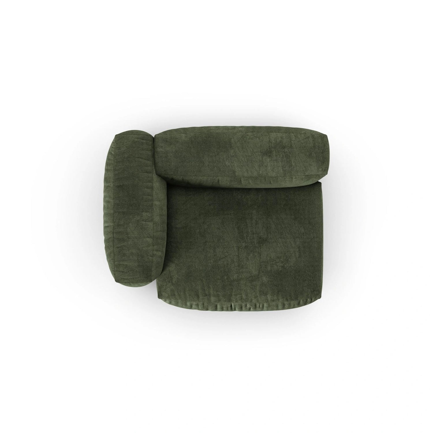 Martina Modulares Sofa Sitzelement, Linke Seite, Sitztiefe 90 cm, aus Samt in Grün (Vogue 11), 120x120 cm von Micadoni – Bild 5