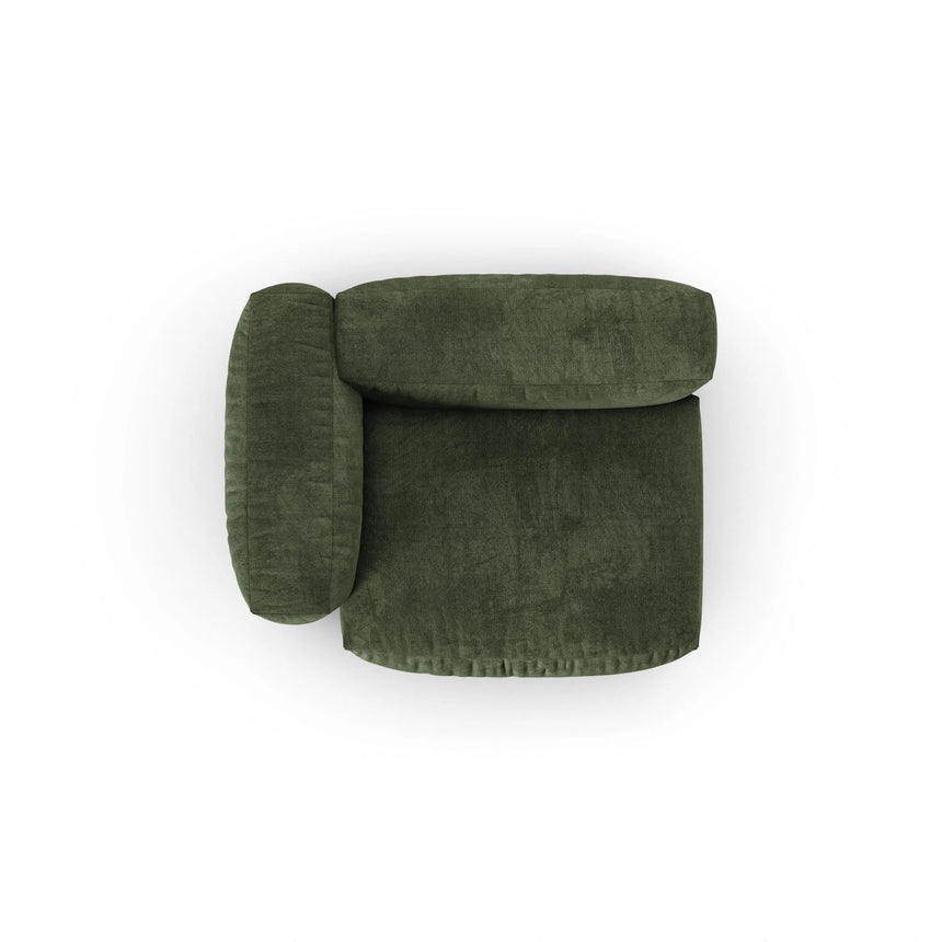 Martina Modulares Sofa Sitzelement, Linke Seite, Sitztiefe 90 cm, aus Samt in Grün (Vogue 11), 120x120 cm von Micadoni – Bild 5