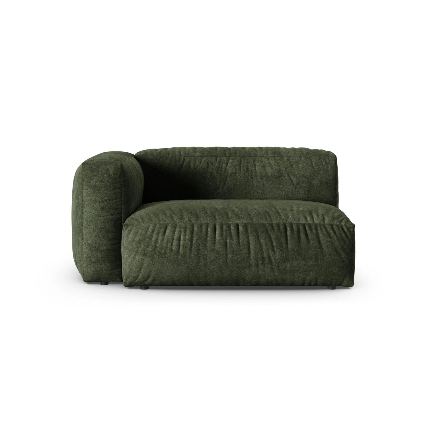 Martina Modulares Sofa Sitzelement, Linke Seite, Sitztiefe 90 cm, aus Samt in Grün (Vogue 11), 160x120 cm von Micadoni – Bild 1