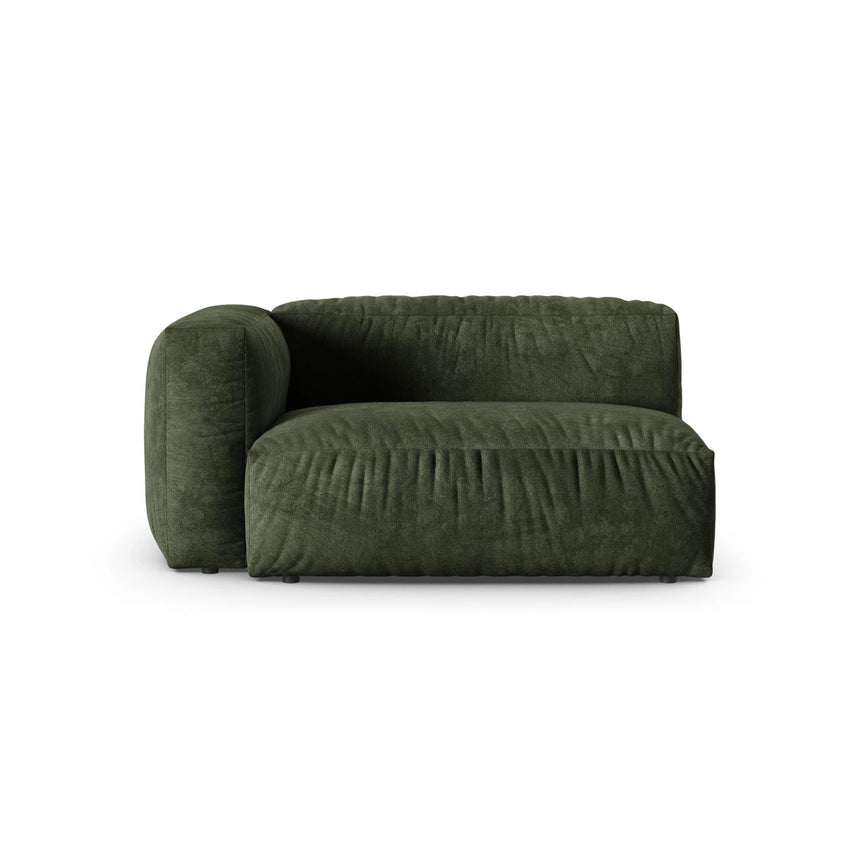 Martina Modulares Sofa Sitzelement, Linke Seite, Sitztiefe 90 cm, aus Samt in Grün (Vogue 11), 160x120 cm von Micadoni – Bild 1