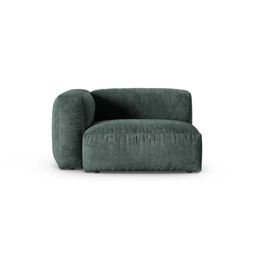 Martina Modulares Sofa Sitzelement, Linke Seite, Sitztiefe 90 cm, aus Samt in Petrol (Vogue 12), 120x120 cm von Micadoni – Bild 1