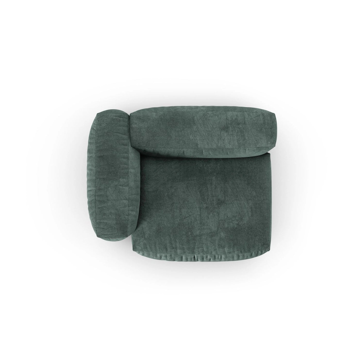 Martina Modulares Sofa Sitzelement, Linke Seite, Sitztiefe 90 cm, aus Samt in Petrol (Vogue 12), 120x120 cm von Micadoni – Bild 5