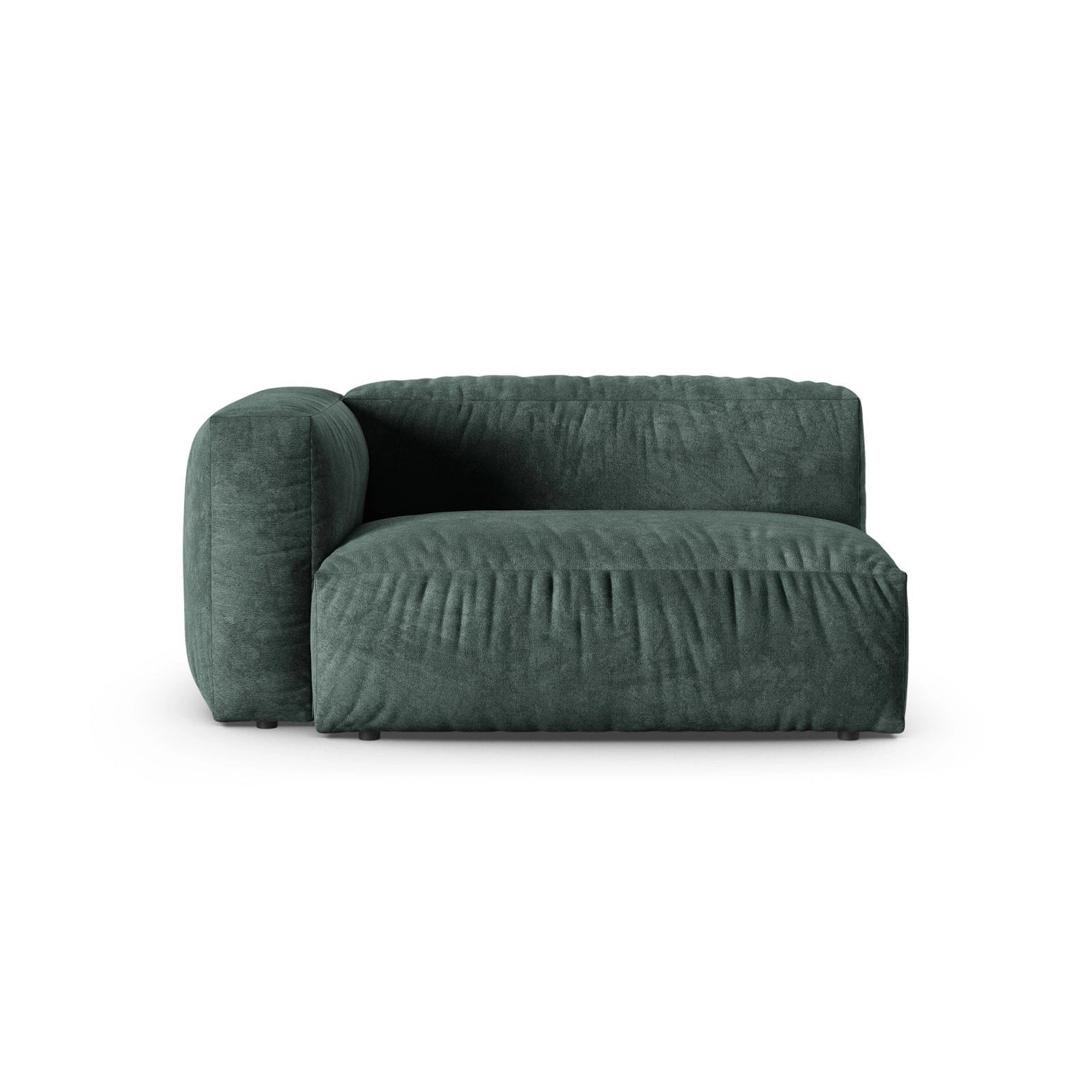 Martina Modulares Sofa Sitzelement, Linke Seite, Sitztiefe 90 cm, aus Samt in Petrol (Vogue 12), 160x120 cm von Micadoni – Bild 1