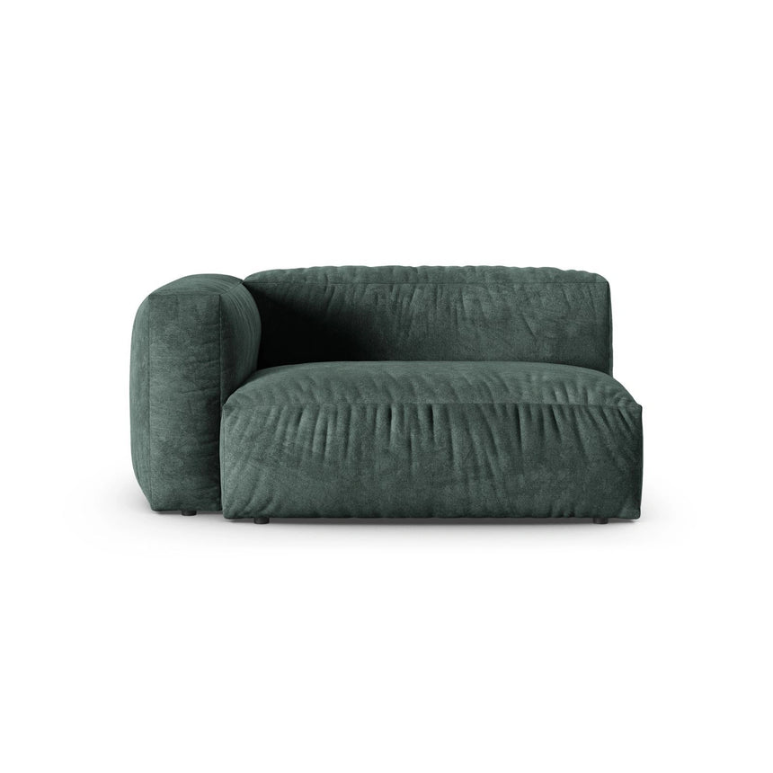 Martina Modulares Sofa Sitzelement, Linke Seite, Sitztiefe 90 cm, aus Samt in Petrol (Vogue 12), 160x120 cm von Micadoni – Bild 1