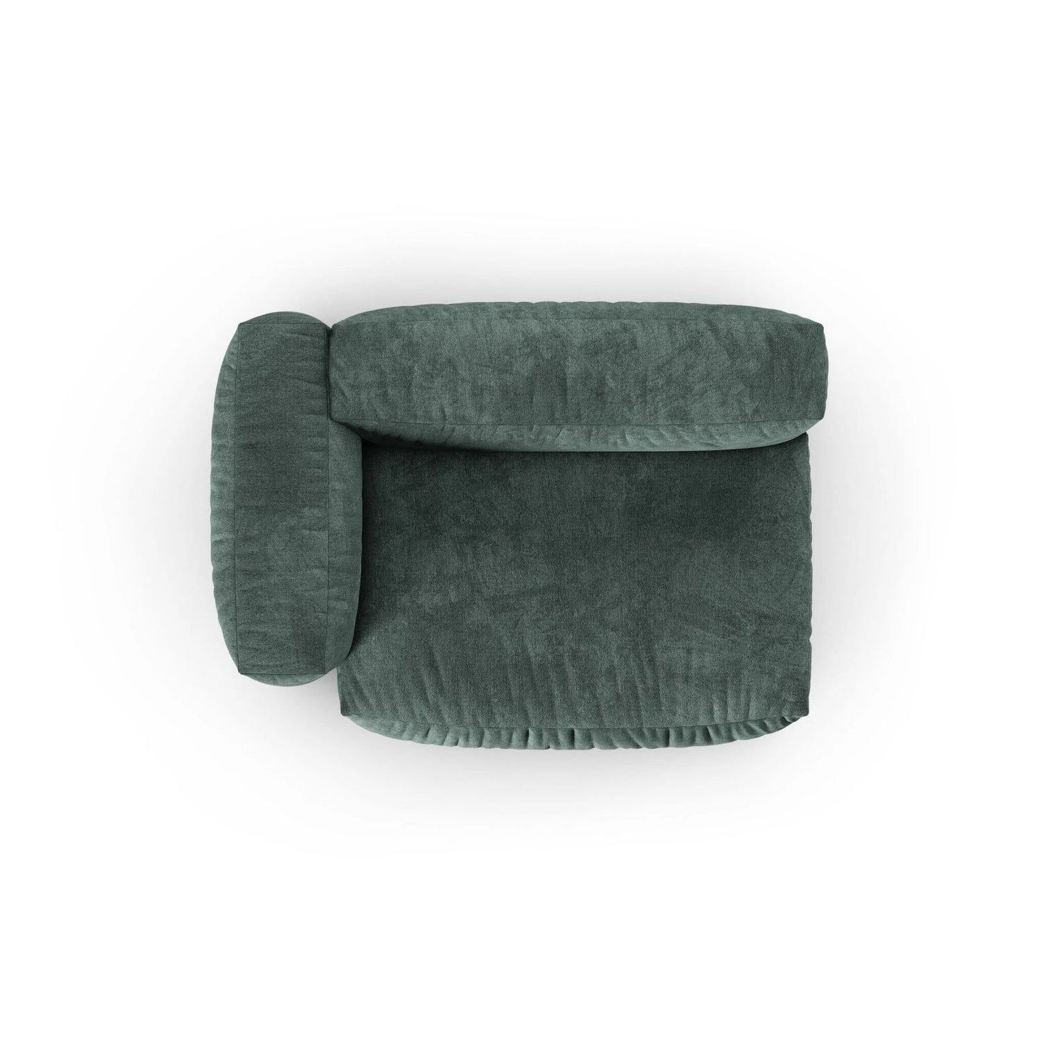 Martina Modulares Sofa Sitzelement, Linke Seite, Sitztiefe 90 cm, aus Samt in Petrol (Vogue 12), 160x120 cm von Micadoni – Bild 5