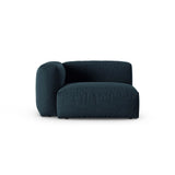 Martina Modulares Sofa Sitzelement, Linke Seite, Sitztiefe 90 cm, aus Strukturierter Stoff in Blau Jeans (Boston Ocean), 120x120 cm von Micadoni – Bild 1