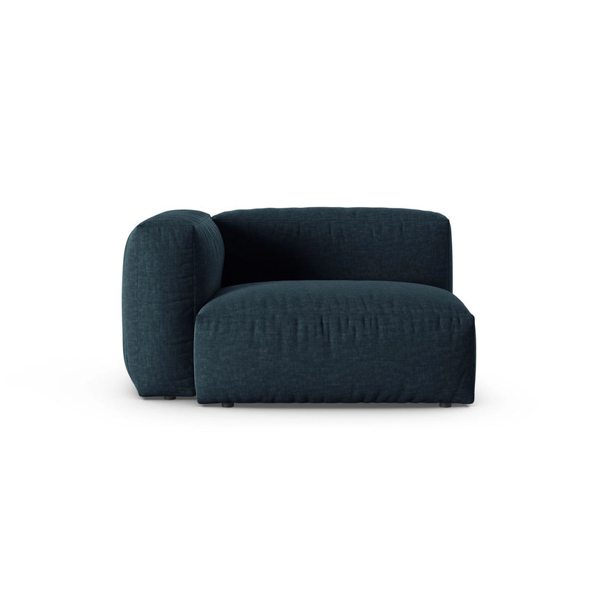 Martina Modulares Sofa Sitzelement, Linke Seite, Sitztiefe 90 cm, aus Strukturierter Stoff in Blau Jeans (Boston Ocean), 120x120 cm von Micadoni – Bild 1