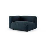 Martina Modulares Sofa Sitzelement, Linke Seite, Sitztiefe 90 cm, aus Strukturierter Stoff in Blau Jeans (Boston Ocean), 120x120 cm von Micadoni – Bild 3