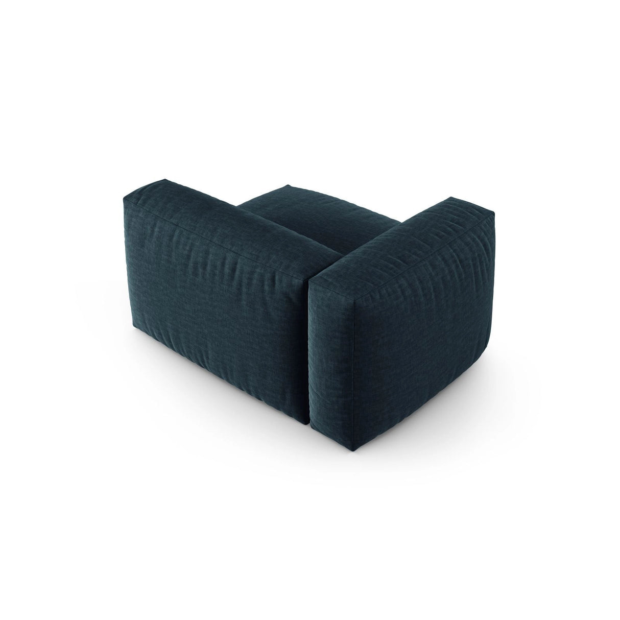 Martina Modulares Sofa Sitzelement, Linke Seite, Sitztiefe 90 cm, aus Strukturierter Stoff in Blau Jeans (Boston Ocean), 120x120 cm von Micadoni – Bild 4
