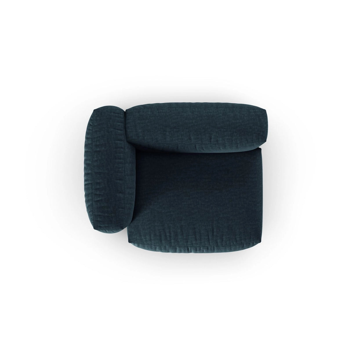 Martina Modulares Sofa Sitzelement, Linke Seite, Sitztiefe 90 cm, aus Strukturierter Stoff in Blau Jeans (Boston Ocean), 120x120 cm von Micadoni – Bild 5