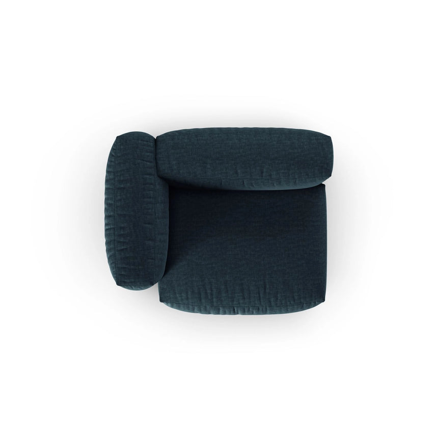 Martina Modulares Sofa Sitzelement, Linke Seite, Sitztiefe 90 cm, aus Strukturierter Stoff in Blau Jeans (Boston Ocean), 120x120 cm von Micadoni – Bild 5