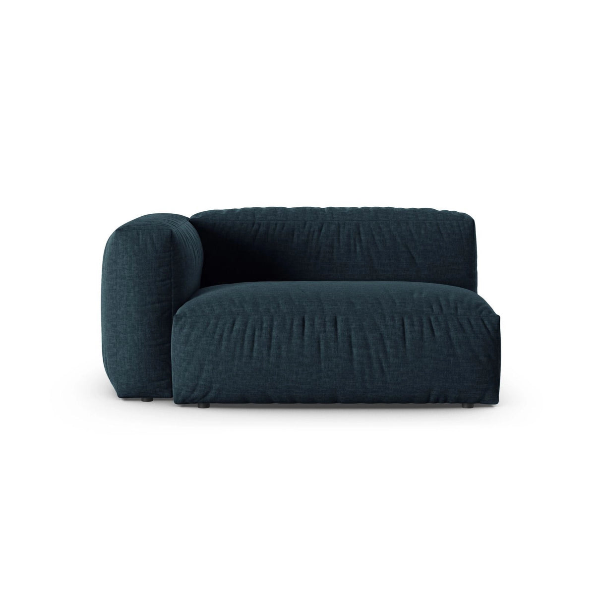Martina Modulares Sofa Sitzelement, Linke Seite, Sitztiefe 90 cm, aus Strukturierter Stoff in Blau Jeans (Boston Ocean), 160x120 cm von Micadoni – Bild 1