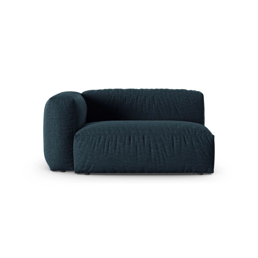 Martina Modulares Sofa Sitzelement, Linke Seite, Sitztiefe 90 cm, aus Strukturierter Stoff in Blau Jeans (Boston Ocean), 160x120 cm von Micadoni – Bild 1