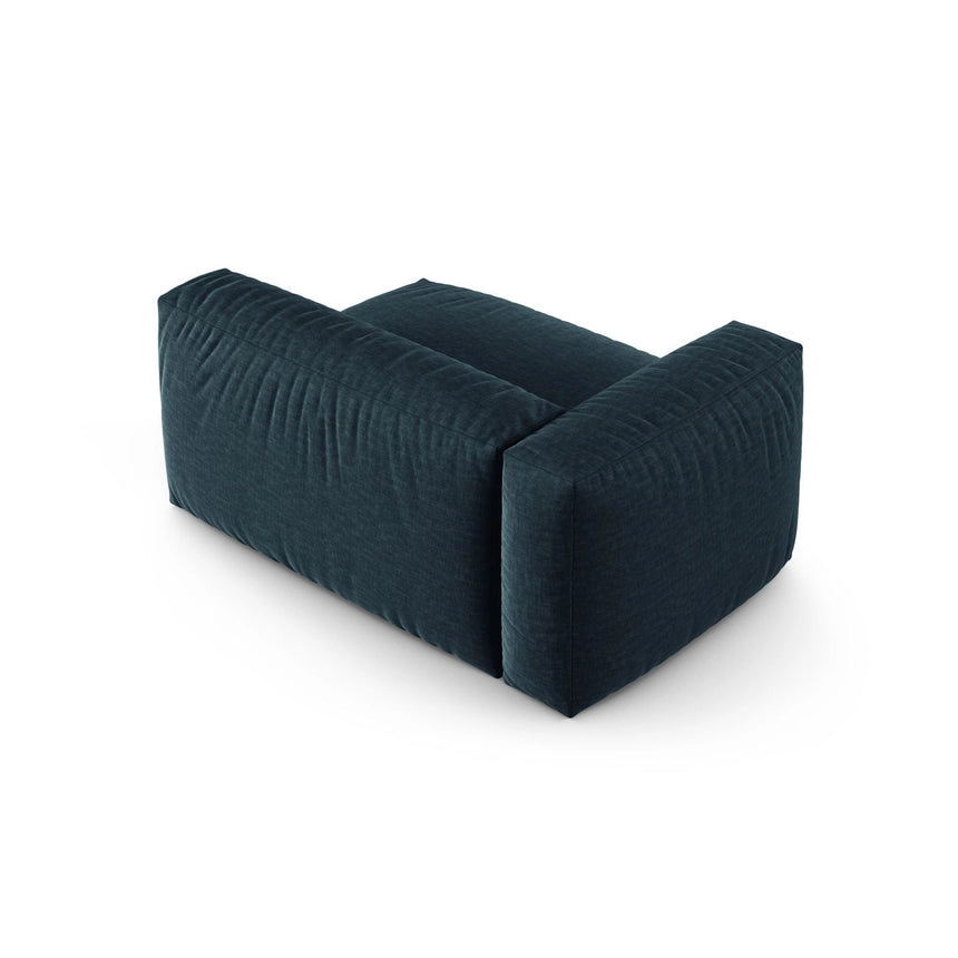 Martina Modulares Sofa Sitzelement, Linke Seite, Sitztiefe 90 cm, aus Strukturierter Stoff in Blau Jeans (Boston Ocean), 160x120 cm von Micadoni – Bild 4