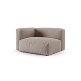 Martina Modulares Sofa Sitzelement, Linke Seite, Sitztiefe 90 cm, aus Strukturierter Stoff in Dunkelbeige (Boston Trufa), 120x120 cm von Micadoni – Bild 3