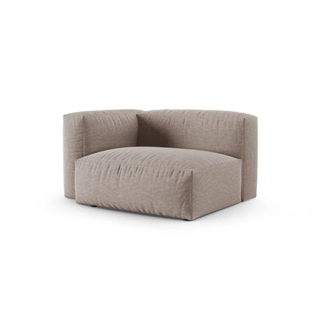 Martina Modulares Sofa Sitzelement, Linke Seite, Sitztiefe 90 cm, aus Strukturierter Stoff in Dunkelbeige (Boston Trufa), 120x120 cm von Micadoni – Bild 3