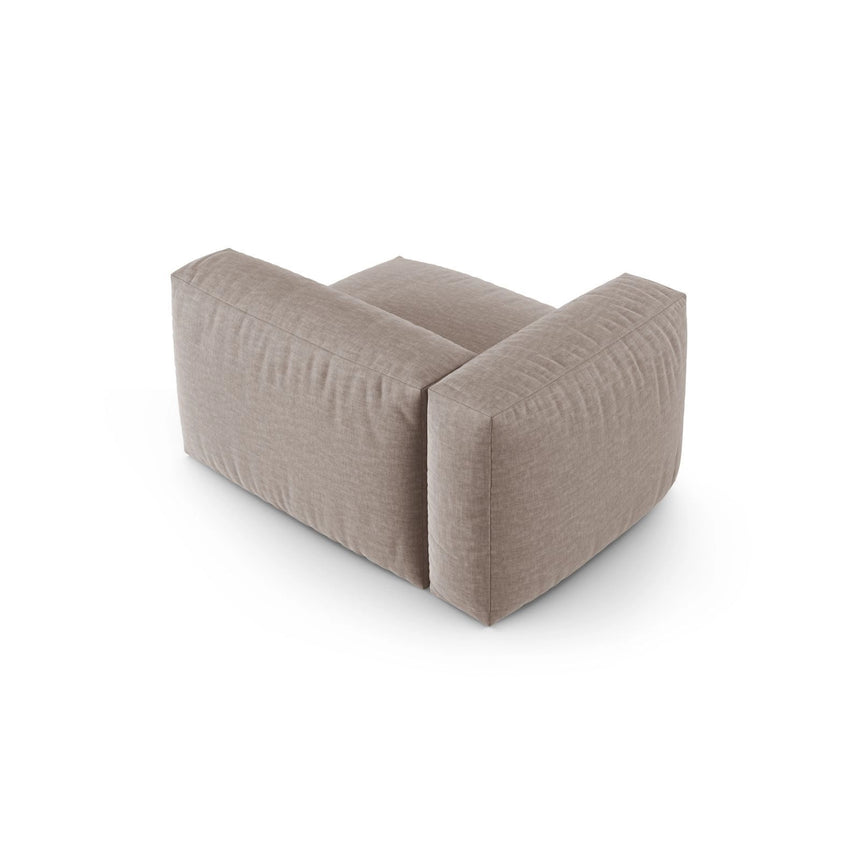 Martina Modulares Sofa Sitzelement, Linke Seite, Sitztiefe 90 cm, aus Strukturierter Stoff in Dunkelbeige (Boston Trufa), 120x120 cm von Micadoni – Bild 4