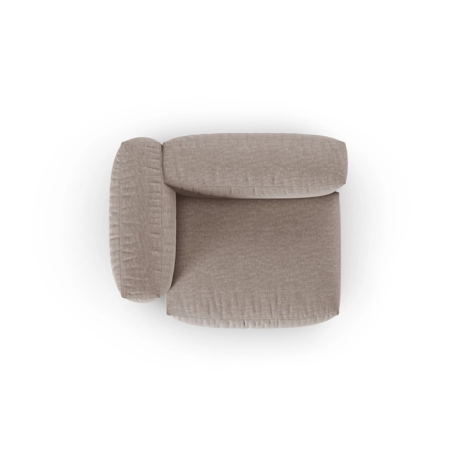 Martina Modulares Sofa Sitzelement, Linke Seite, Sitztiefe 90 cm, aus Strukturierter Stoff in Dunkelbeige (Boston Trufa), 120x120 cm von Micadoni – Bild 5