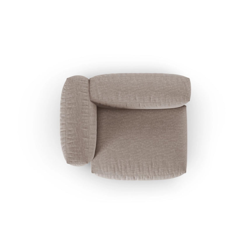 Martina Modulares Sofa Sitzelement, Linke Seite, Sitztiefe 90 cm, aus Strukturierter Stoff in Dunkelbeige (Boston Trufa), 120x120 cm von Micadoni – Bild 5
