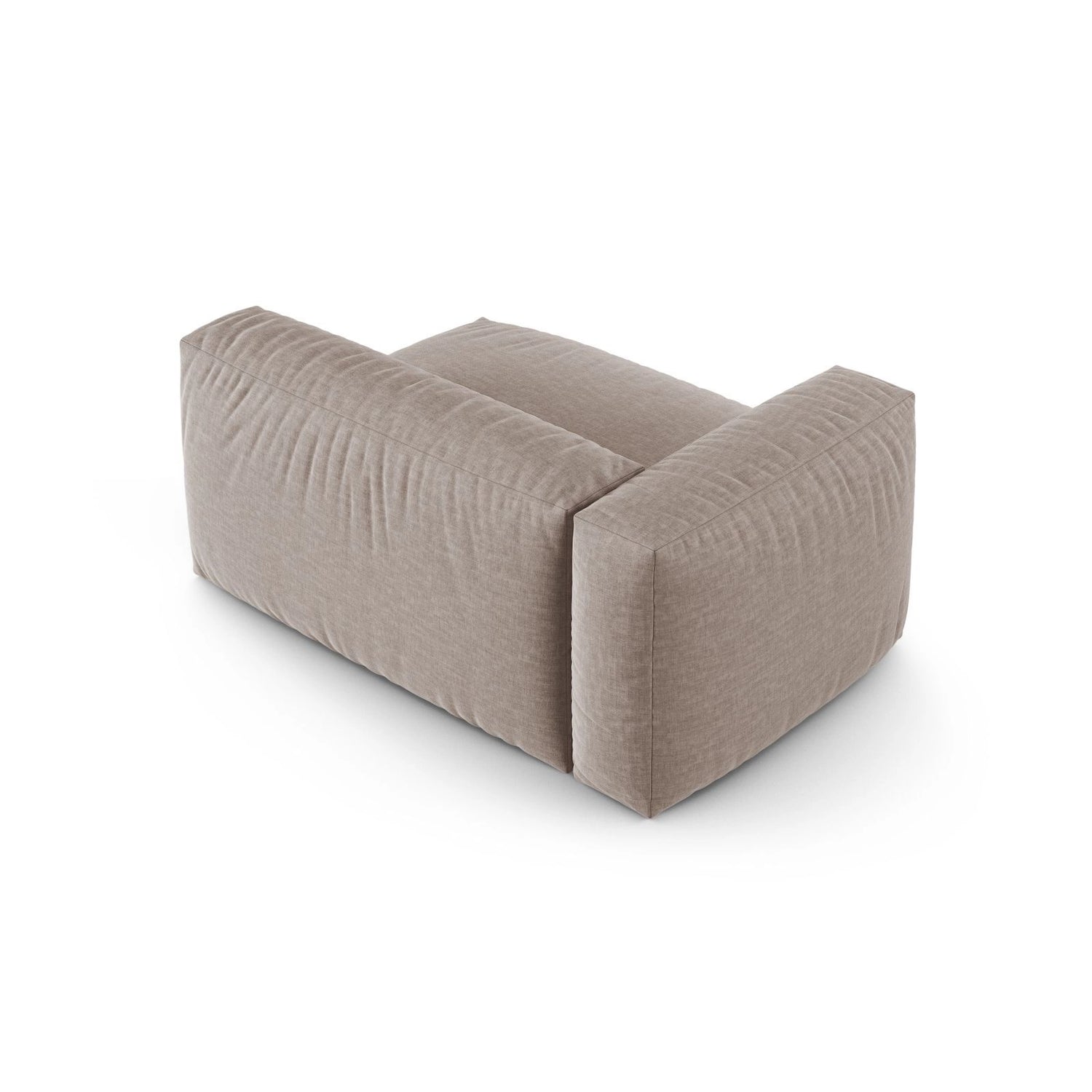 Martina Modulares Sofa Sitzelement, Linke Seite, Sitztiefe 90 cm, aus Strukturierter Stoff in Dunkelbeige (Boston Trufa), 160x120 cm von Micadoni – Bild 4