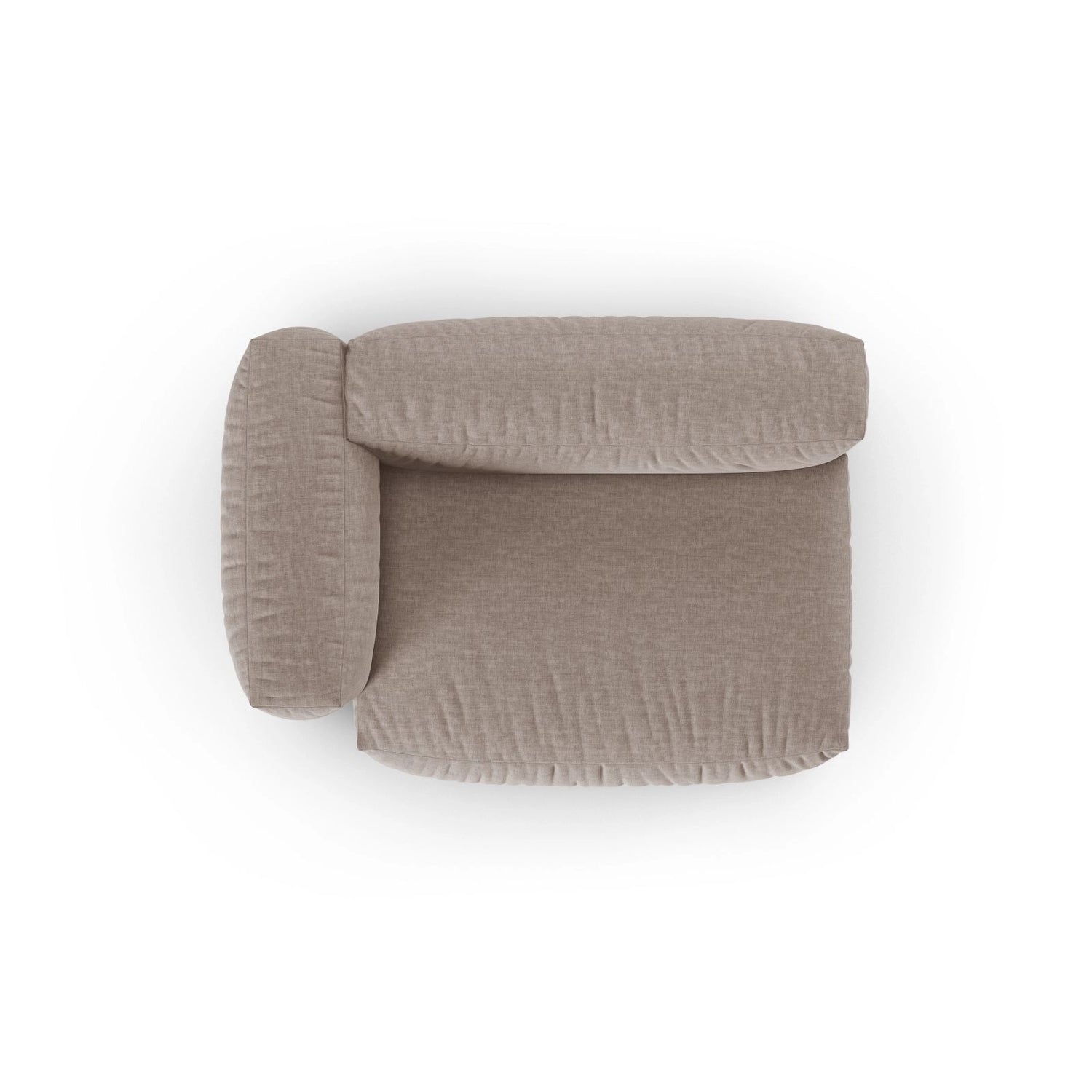 Martina Modulares Sofa Sitzelement, Linke Seite, Sitztiefe 90 cm, aus Strukturierter Stoff in Dunkelbeige (Boston Trufa), 160x120 cm von Micadoni – Bild 5