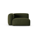 Martina Modulares Sofa Sitzelement, Linke Seite, Sitztiefe 90 cm, aus Strukturierter Stoff in Grün (Boston Forest), 120x120 cm von Micadoni – Bild 1