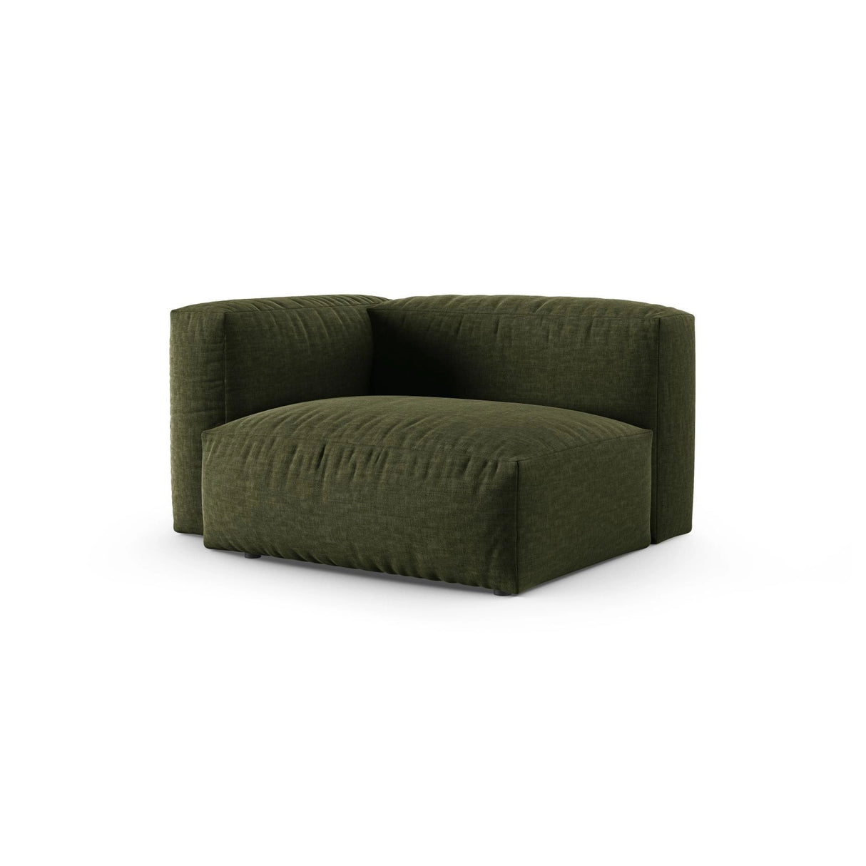 Martina Modulares Sofa Sitzelement, Linke Seite, Sitztiefe 90 cm, aus Strukturierter Stoff in Grün (Boston Forest), 120x120 cm von Micadoni – Bild 3