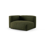 Martina Modulares Sofa Sitzelement, Linke Seite, Sitztiefe 90 cm, aus Strukturierter Stoff in Grün (Boston Forest), 120x120 cm von Micadoni – Bild 3