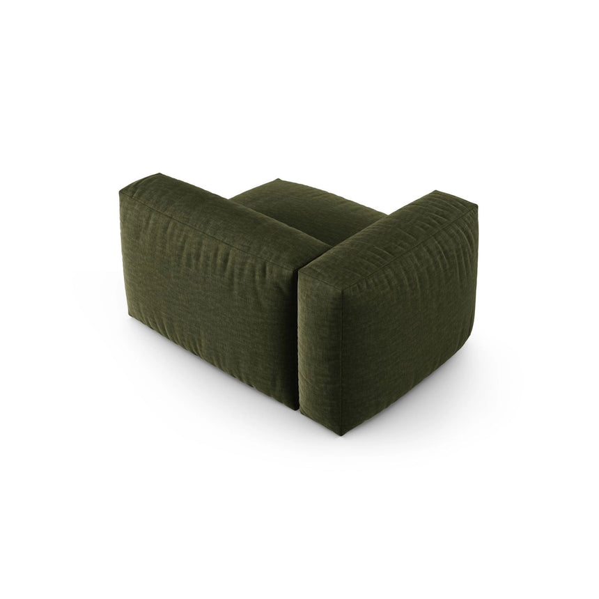 Martina Modulares Sofa Sitzelement, Linke Seite, Sitztiefe 90 cm, aus Strukturierter Stoff in Grün (Boston Forest), 120x120 cm von Micadoni – Bild 4