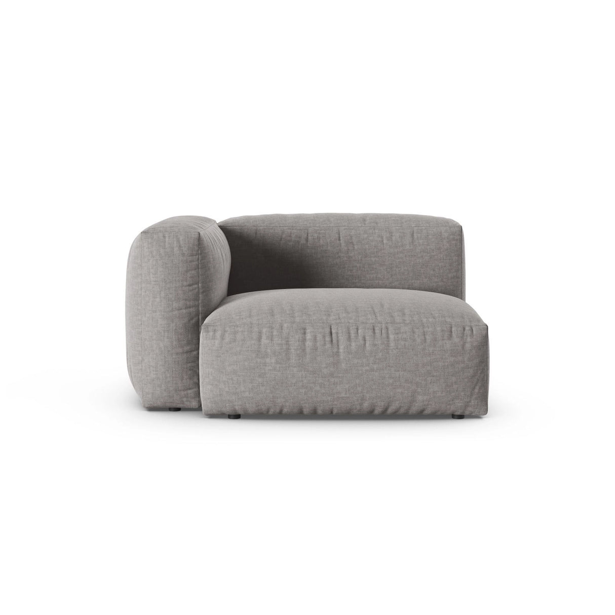 Martina Modulares Sofa Sitzelement, Linke Seite, Sitztiefe 90 cm, aus Strukturierter Stoff in Hellgrau (Boston Light Grey), 120x120 cm von Micadoni – Bild 1